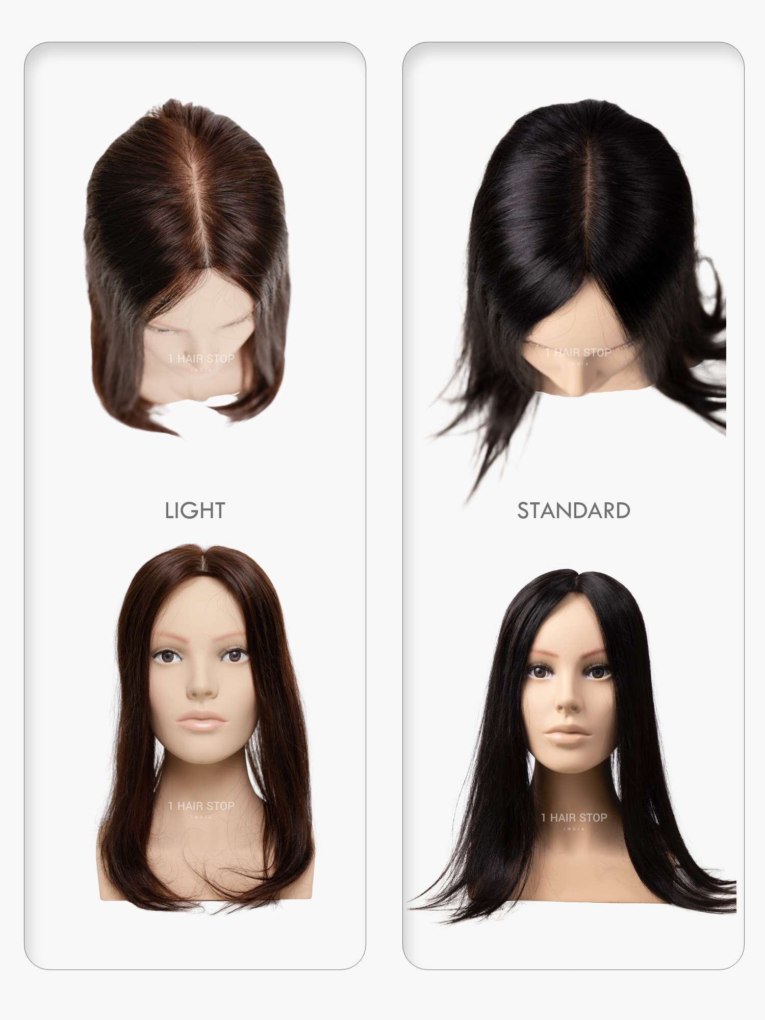 Wide silk hair topper size 4x5