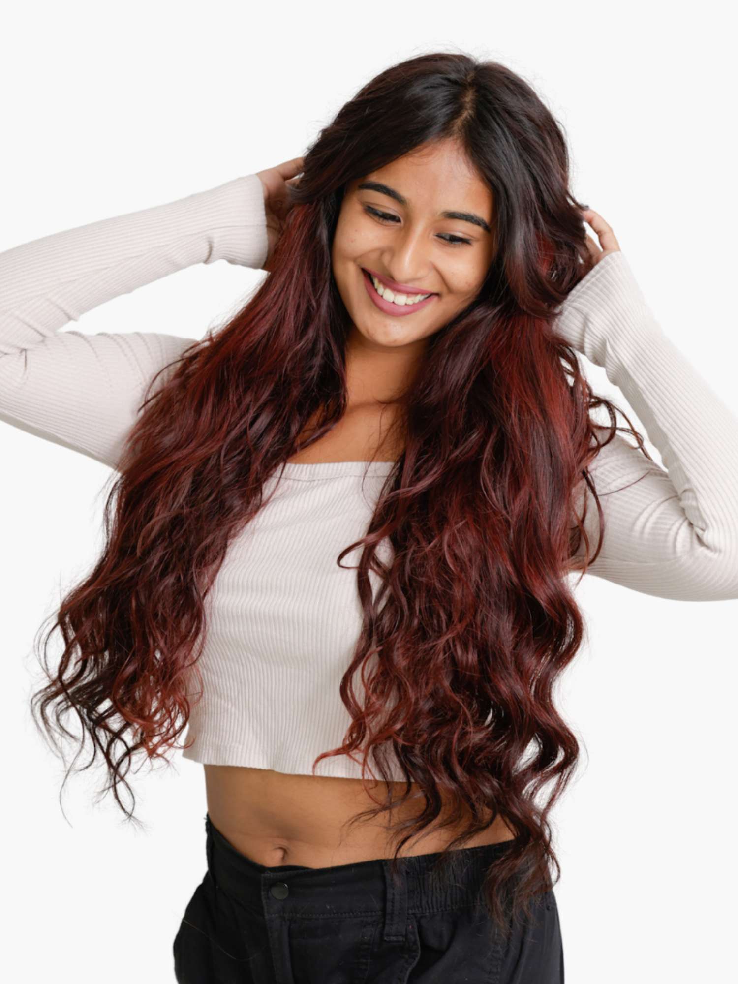 Burgundy Blend - Seamless 3 Set Clip-in Extensions