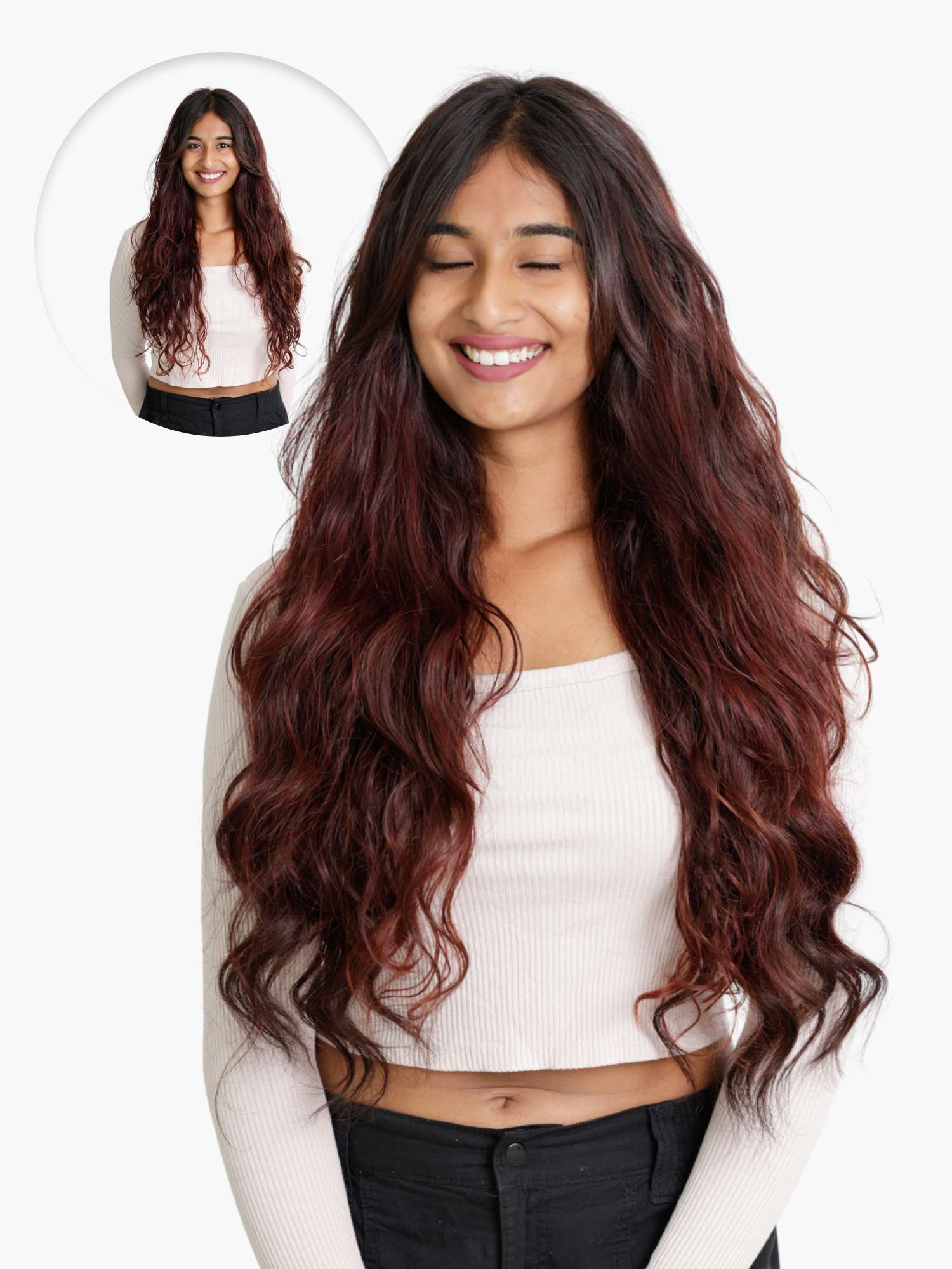 Burgundy Blend - Seamless 3 Set Clip-in Extensions