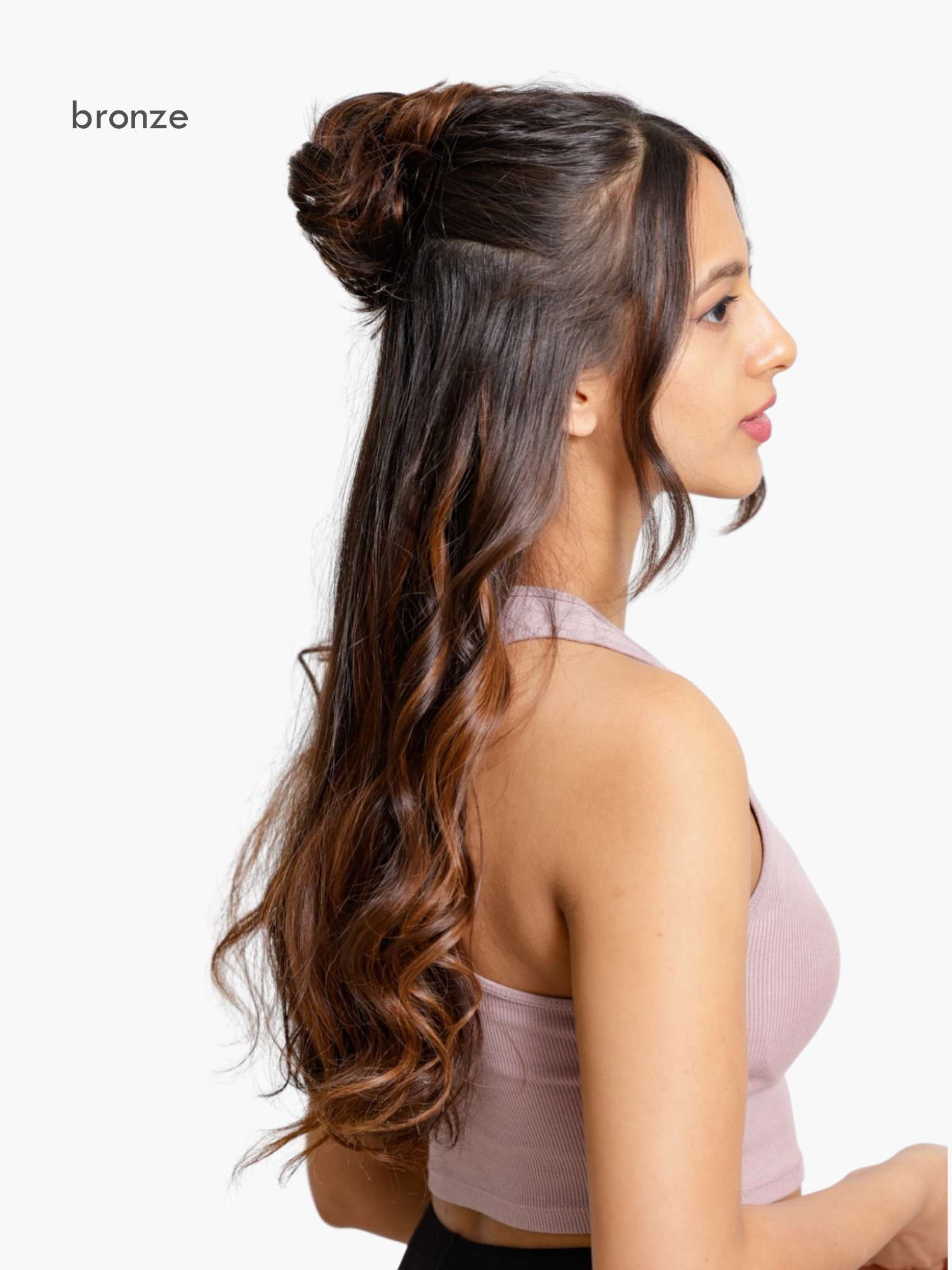 Messy bun scrunchie bronze colour