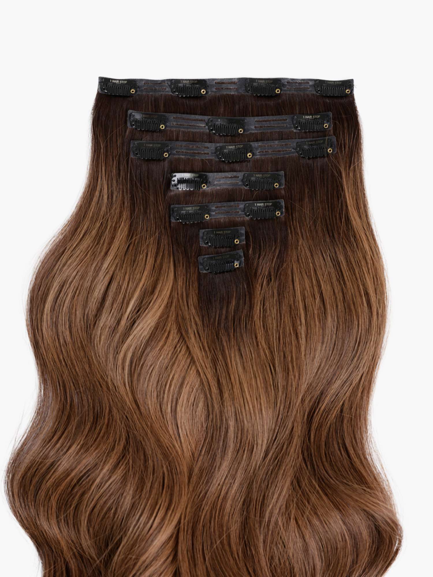 Chestnut Blend Seamless 7 Set Clip-in Extensions