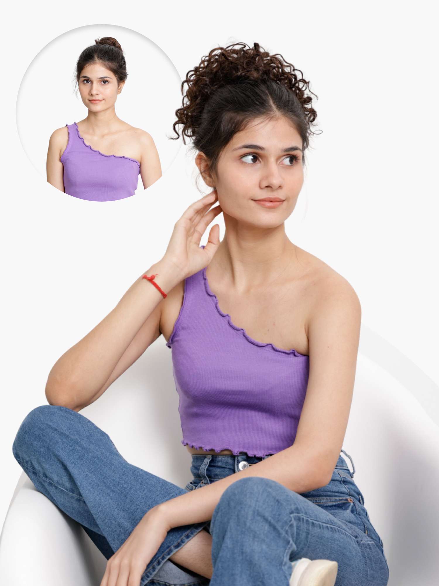 Curly hair clip-in bun