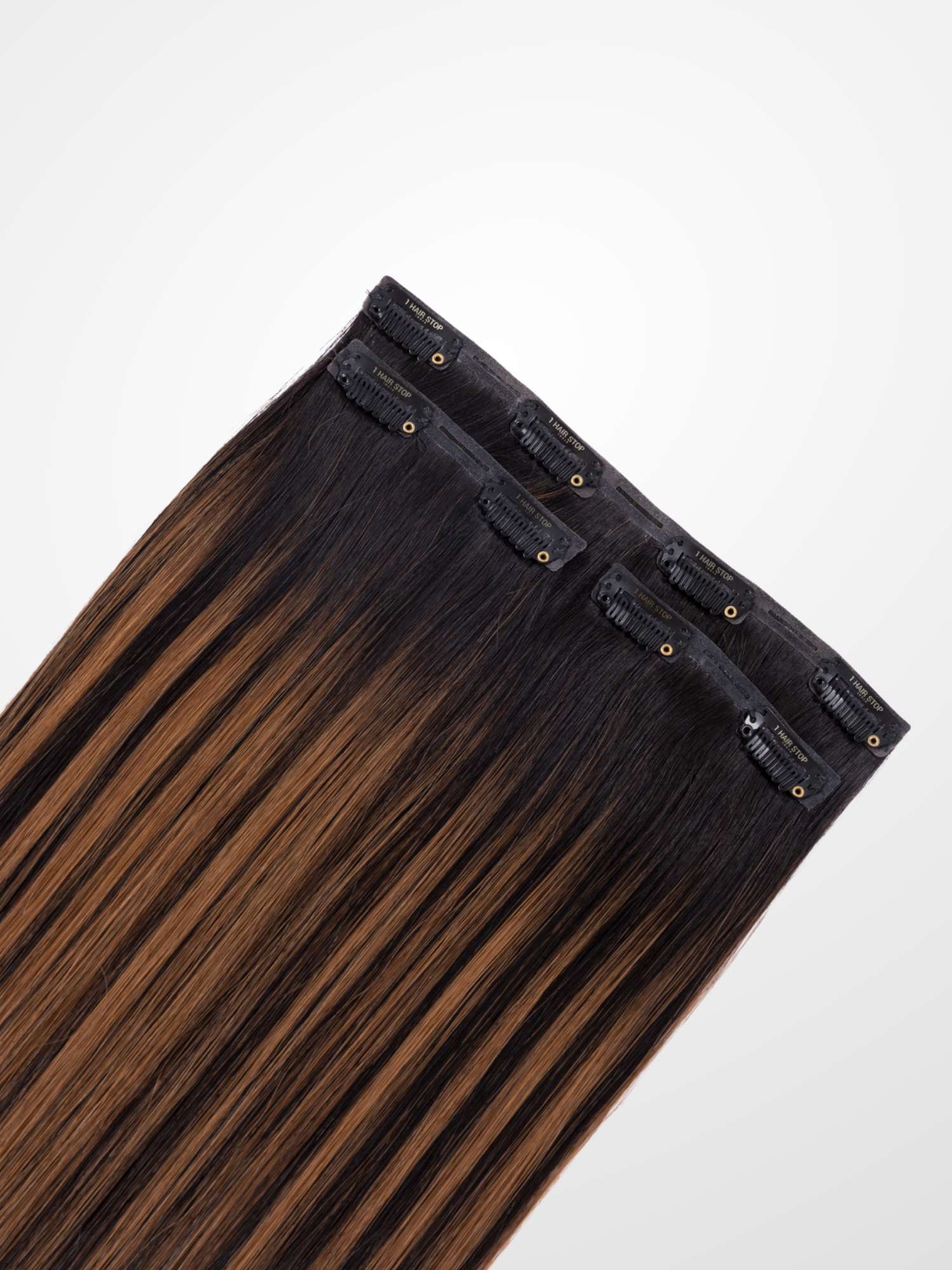 3 set mocha brown balayage clip-in extensions