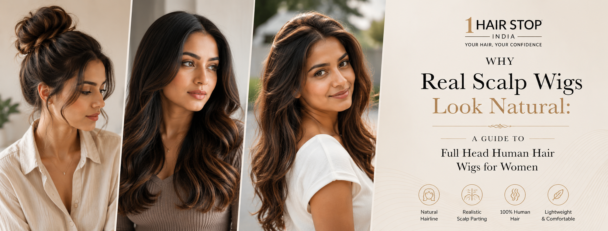Real scalp human hair wigs for women with natural hairline realism and seamless silk-top blending