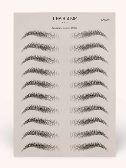 Temporary Eyebrow Sticker - Tapered (Black 01)