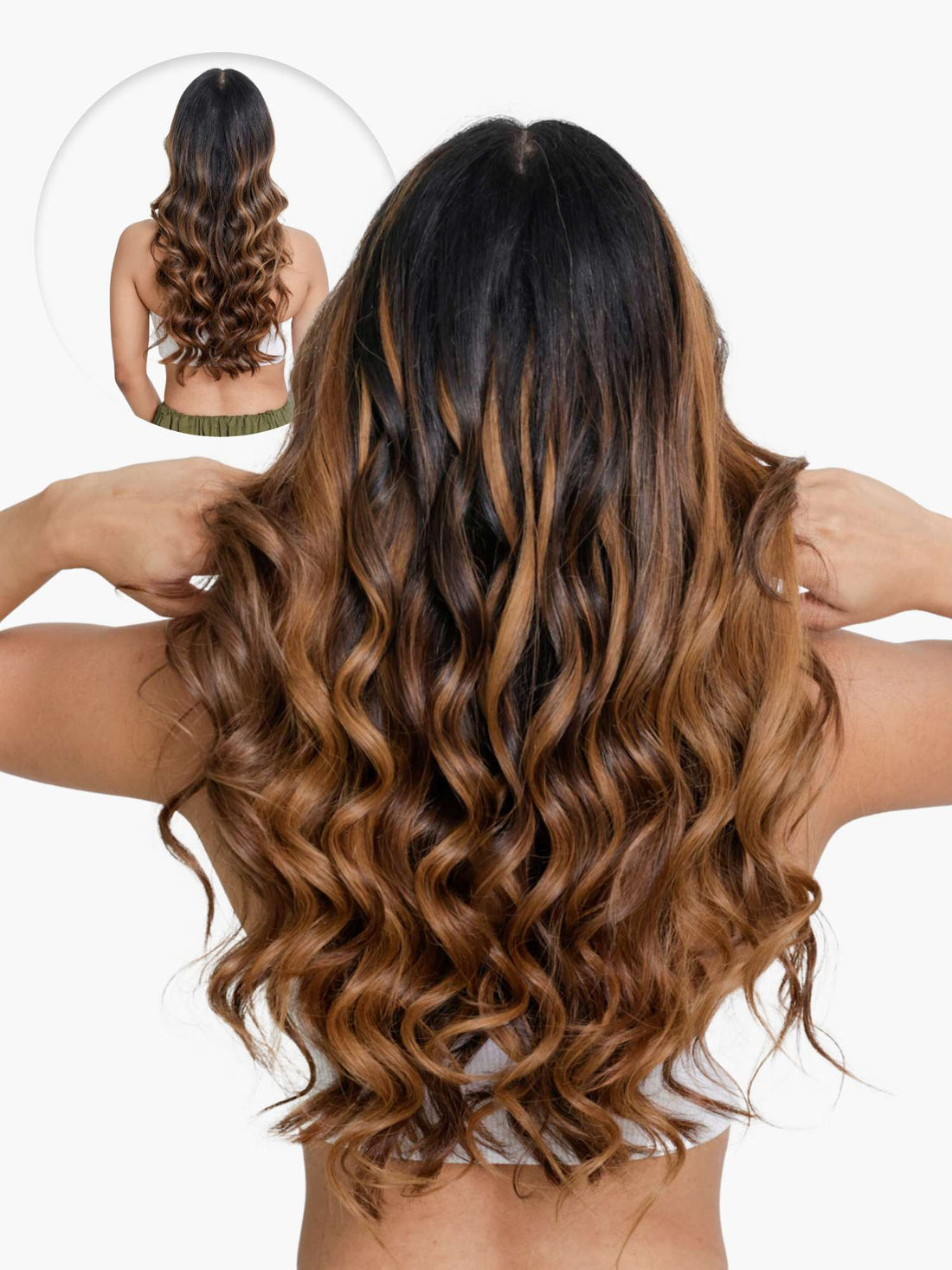 Atelier Clip-In Hair Extension- Caramel Balayage 20” / Beach Wave / Balayage