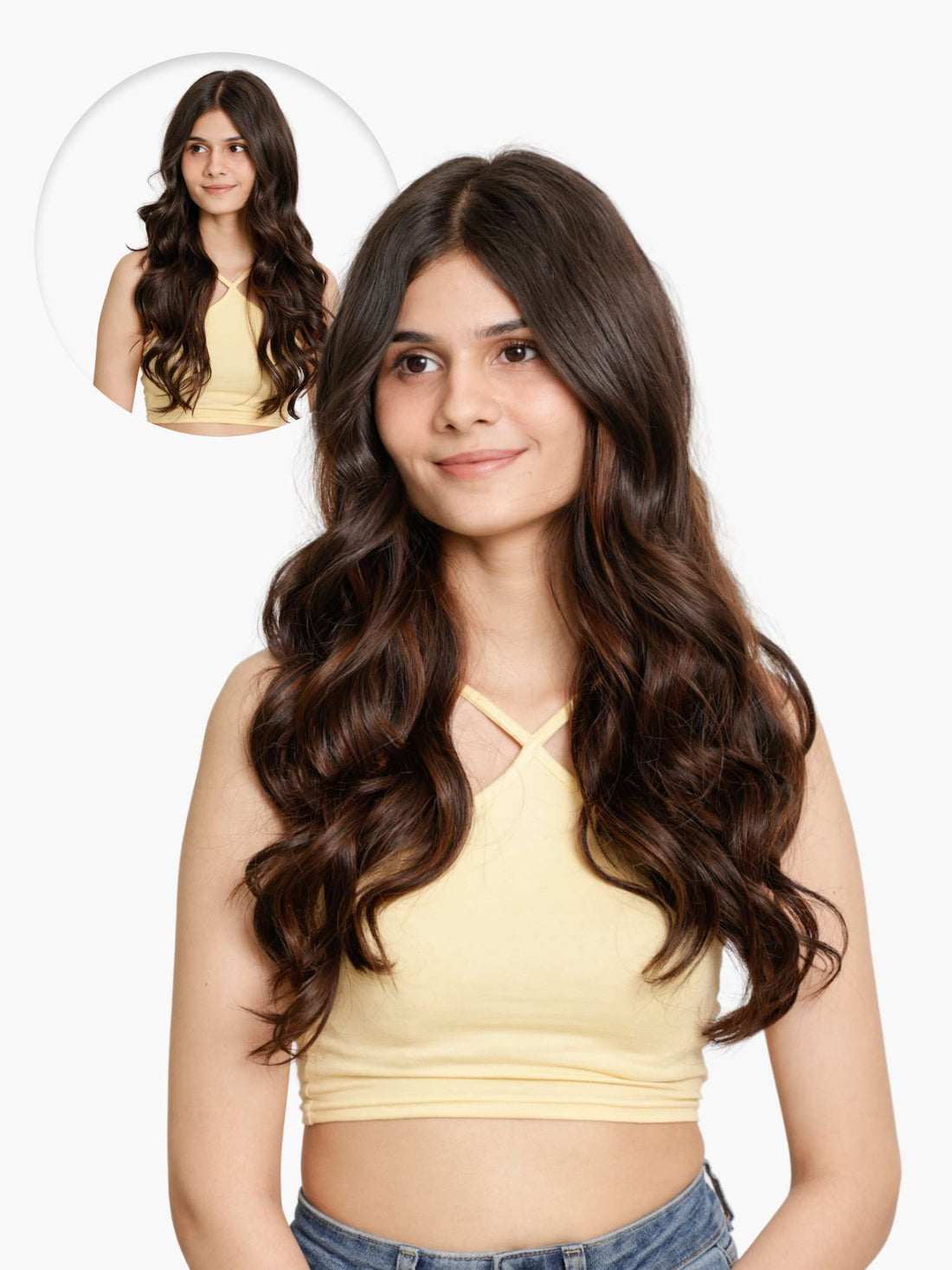 3 set caramel brown balayage clip-in extensions
