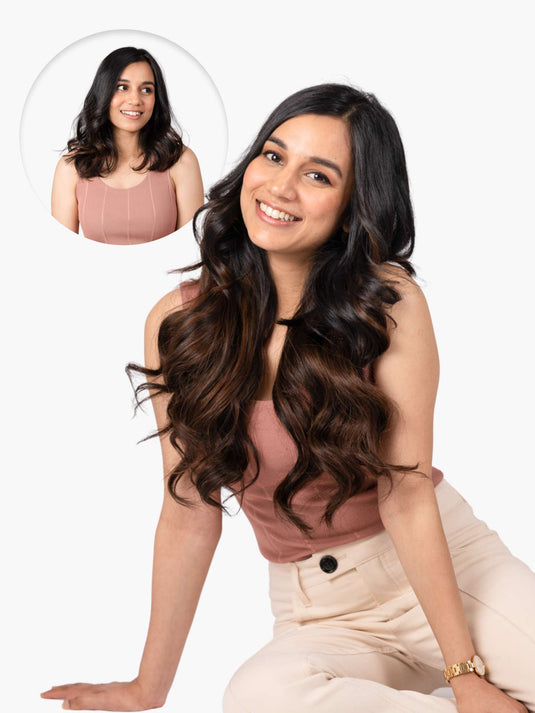 Balayage Clipin Hair Extensions Human Hair Extensions in India 1