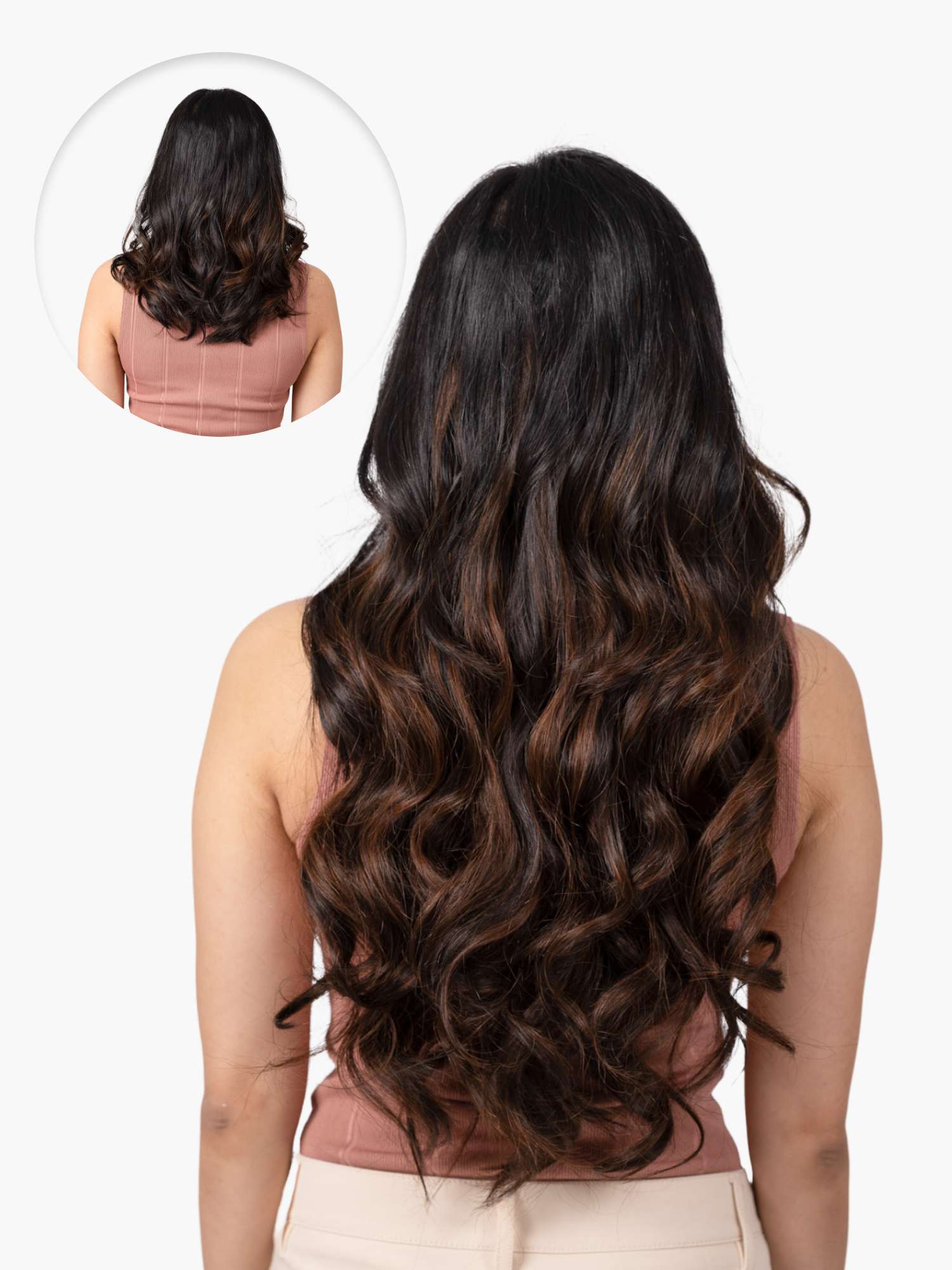 Caramel Brown Balayage Seamless 7 Set Clip-in Extensions