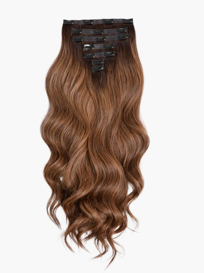 Chestnut Blend Seamless 7 Set Clip-in Extensions